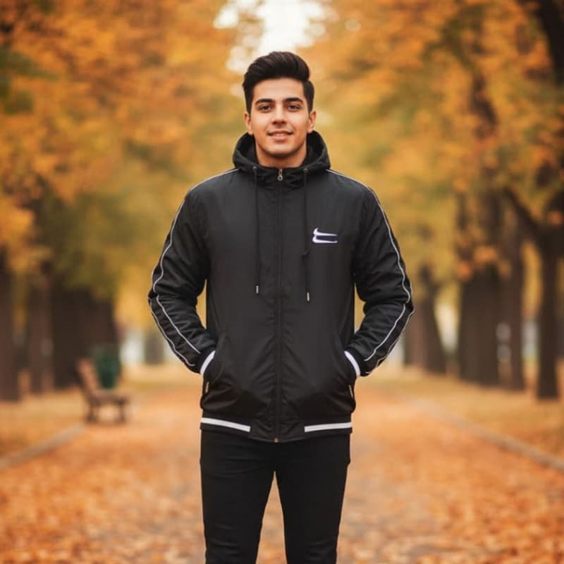 کاپشن دو نایک مشکی مردانه مدل Sina